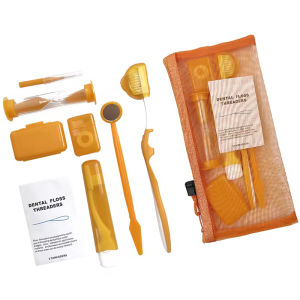 Orthodontic Oral Care Kit Dental Brace Cleaning Protable Travel Kit Toothbrush Ortho Wax Dental Floss Interdental Brush Mirror