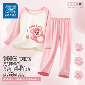 Thin Girls Sleepwear Set Cotton