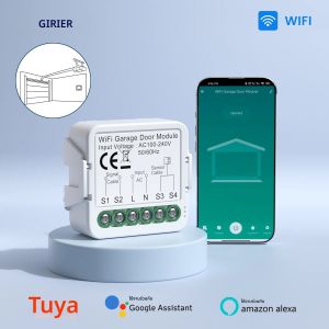 GIRIER Tuya Smart Garage Door Opener Controller WiFi Switch Module สำหรับโรงรถรองรับ APP การควบคุมเสียงเวลาทำงานร่วมกับอเล็กซา