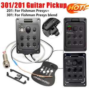 For Fishman Presys Blend 301 201 Guitar Pickup Acoustic Guitar Pickup Electric Box Equalizer Preamp EQ Tuner Guitar Amplifier