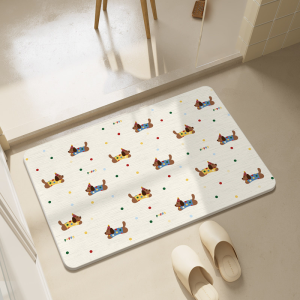 VIKAMA Kawaii Cute Animal Mat Anti Slip Absorbent Washable Dorm Bedroom Entry Indoor Outdoor Decor Floor Rug