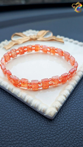 Collection Grade Golden Strawberry Sunstone Shou Pai Bracelet