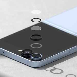 Ringke Camera Lens Frame Glass (2 Pack) for [Samsung Galaxy Z Flip 6 / Galaxy Z Flip 7 FE] Individual Camera Lens Protector Cover with Aluminum Alloy Frames Tempered Glass