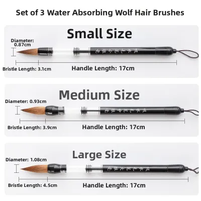 Soft Pen Brush Absorbent Ink Calligraphy Brush Third Grade Water Supply Big Cloud Wolf Hair Pen Ink Absorbing Writing Brush