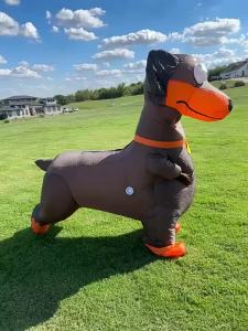 Funny Sausage Dog Inflatable Costume Role-Playing Animal Themed Party Inflatable Dog Outfit Festival Dress-Up Set