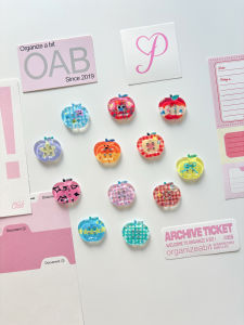 Transparent Apple Button Decorative Pin Photo Wall Felt Board Storage Nail Art Craft Pin Summer Office School Stationery