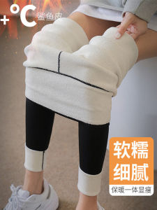 Womens High-Waist Fleece-Lined Thick Yoga Sharkskin Pants Autumn Winter Warm Tight Fit Base Layer Pants Casual Long Trousers
