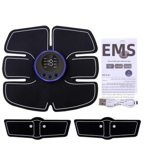 YINHANG | Máy Kích Thích Cơ EMS Máy Massage Cho Tay Và Bụng - Máy Tập Luyện Giảm Mỡ Đốt Cháy Mỡ Thừa Với Miếng Dán Giảm Cân Sử Dụng Pin Chất Liệu Da PU