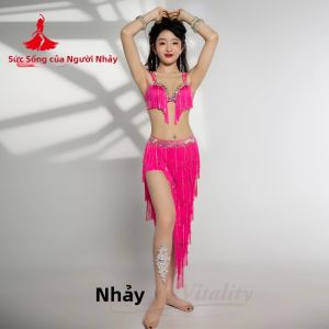 Bộ Trang Phục Biểu Diễn Múa Bụng Cao Cấp Dành Cho Nữ 3 Món Thiết Kế Riêng Trang Phục Múa Phương Đông Với Áo Ngực 2 Tay Áo Và Váy Dài