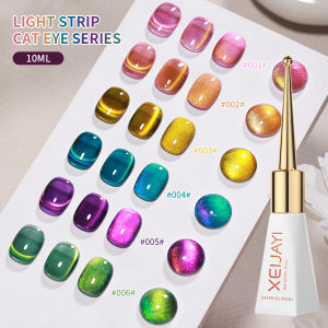 1/6pcs 10ml Light Strip Cat Eye Gel Polish Magnetic Nail Polish Holographic Pink Cat Eye Gel Nail Polish Gel Varnish For Nail
