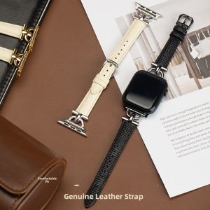 FUDIEN | Fashionable Genuine Leather Watch Band For Apple Watch S8 S7 S6 S5 S4 S3 Ultra2 D-Buckle Womens Luxury Creative Apple Watch Band