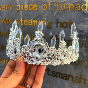 VitaStoree Mahkota Wedding Kristal Silver Merah Permata Crown