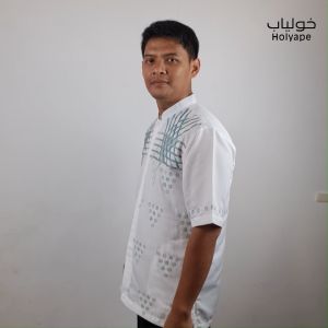 Holyape Baju Koko Muslim Medium Jumbo Lengan Pendek Polikatun Putih Tulang 18 Syabak
