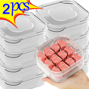 350/650ML Refrigerator Frozen Meat Antibacterial Fresh-Keeping Box Transparent Sealed Fresh-keeping Box Organizer Kitchen Refrigerator Storage Box