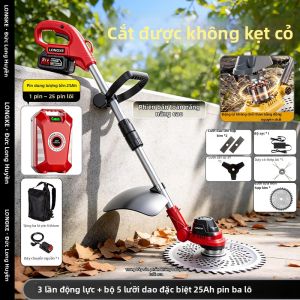 LONGKE | Máy Cắt Cỏ Mini Sử Dụng Pin Lithium
