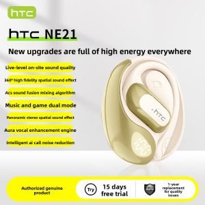 HTC NE21 AI Translator Wireless Open-Ear Bluetooth 6.0 360 Spatial Audio 30H Battery ENC Mic Sports Headset for Xiaomi Beige