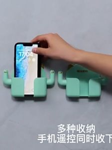 Wall mounted mobile phone holder Data Cable Organizer Wall mounted storage box phone holder in Kitchen Bathroom Home