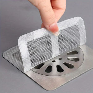 100 Pcs Disposable Shower Drain Hair Catcher for Home Shower Drain Bathtub Bathroom Kitchen Sink Anti-blocking Mesh Net