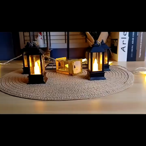 Creative Candlestick Outdoor Lighting Camping Wind Light Electronic Candle Small Lantern Atmosphere Light Christmas Ornament