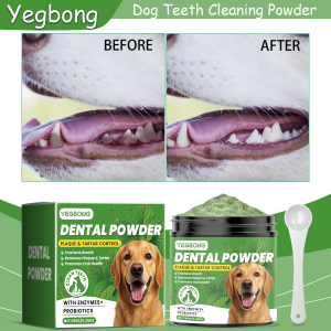 Yegbong 150g Dog Teeth Cleaning Powder - Gentle Dental Care for Pets - Removes Tartar Stains & Bad Breath - Whitens Teeth