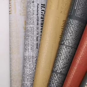 Kertas Cellophane Kertas Bunga Buket Motif Koran Flower Wrapping Newspaper Pattern 6208