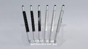 7 in 1 Multifunction Ballpoint Pen With Modern Handheld Tool With Screwdriver Ruler Levelgauge Refillable Ballpoint Pencil Tools