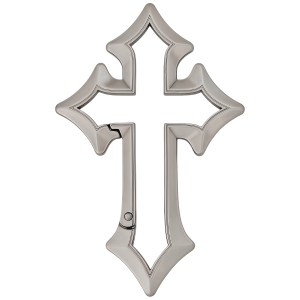Cross Keychain: Bright Silver & Antique Silver Irregular Lobster Clasp Bag Charm Styling Accessory for Streetwear