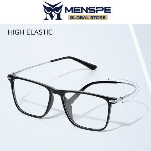 MENSPE Men’s Glasses Upgrade Memory Legs Vintage Style Square Frame Glasses Clear Lens Glasses Blue Light Blocking Glasses Anti-fatigue Glasses Anti-blue Lens Eyes Protection Eyewear
