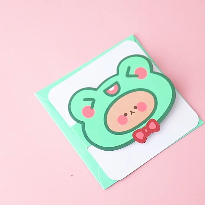 Cartoon Greeting Card 卡通贺卡 Kad Ucapan Comel INS 可爱ins少女心信封节日祝福明信片 Cute ...