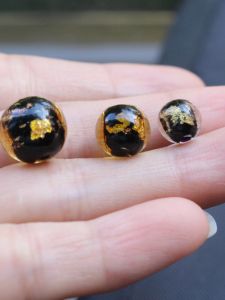 Boutique Broken Gold Beads Colored Glaze Loose round Beads Black DIY Ornament Bracelet Necklace Earrings Fragrant Gray Bracelet Accessories