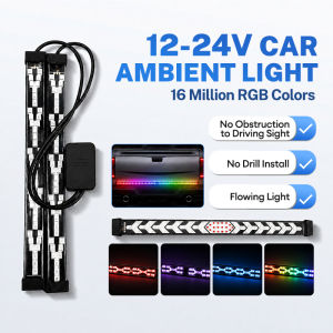 12-24V Car Ambient Light Self-adhesive Backing Car Warning Lights 16 Million RGB Colors For Motorcycles & Cars Lampu Ambien Kereta 车载氛围灯