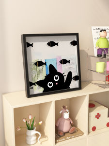 กล่องเก็บบัตรเข้าชมการแสดงของแมวสีดำเล็ก กล่องเก็บภาพรวมการเดินทาง กล่องเก็บภาพวาด กล่องเก็บโปสเตอร์ รูปภาพ กล่องเก็บของตกแต่งบ้านสไตล์เรียบง่ายและโมดอล