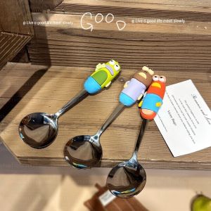 SpongeBob Bikini Bottom Citizens Spoon Fork Set 304 Stainless Steel Ugly Cute Fish Figure Cartoon Flatware Kawaii Tableware Gift