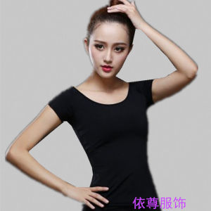 Latin Dance Clothes Female Adult New V-neck Long Sleeve Top Autumn and Winter Modern National Standard Dancing Dress Dancing Exercise Clothing