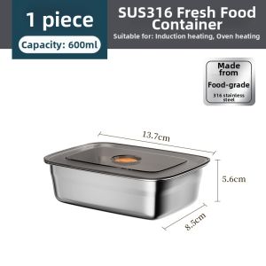 Food-Grade Stainless Steel 316 Airtight Lunch Box
