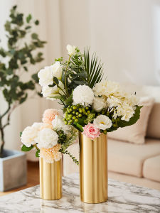 Scandinavian Brass Modern Minimalist Light Luxury Vase Decoration Metal Flower Container High-Grade Sense Living Room Table Decoration