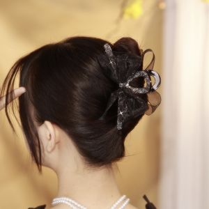 Simple Elegance Double-Sided Tulle Butterfly Knot Hair Clip Womens High-End Hair Accessories Fresh out Korean Style Freshness