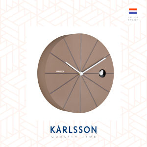 Karlsson Wall clock 28cm Destacado Cuckoo ABS mocha brown w. earth brown.