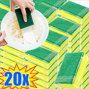 20 ชิ้น ฟองน้ำล้างจาน / ฟองน้ำทำความสะอาดจานทนทาน / ฟองน้ำมหัศจรรย์อเนกประสงค์สำหรับใช้ในบ้าน / ฟองน้ำขัดจานไม่ทำให้เกิดรอยขีดข่วน เครื่องมือในครัว