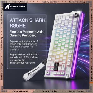 ATTACK SHARK | ATTACK SHARK R85HE Magnetic Axis Gaming Keyboard 8000Hz 0.005mm RT Custom RGB Wired Mechanical Keyboard PBT Keycaps for Gamers