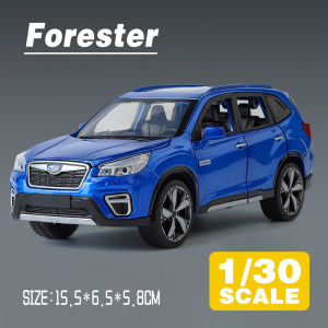 LEO 1:30 Subaru Forester Metal Alloy Toys Car Model Diecast Vehicle For Boys Kids Simulation Sound Light Effect Gift Hobbies Collection