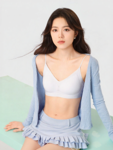 Secret World | Seamless Small Bust Gathering Thin Strap Bra Summer