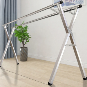 Folding Extendable Double Rod Clothes Drying Rack Indoor Outdoor Heavy Duty