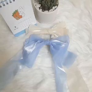 Kẹp tóc nơ lụa nhiều cánh tua rua cặp tóc sau đầu nơ tua rua dài