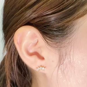 E7-C New Korea Helix Tragus big &small Crown Stud Earrings Ear Bone Studs 1/2 件全新韩国 Helix Tragus 大、小皇冠耳钉耳骨耳钉