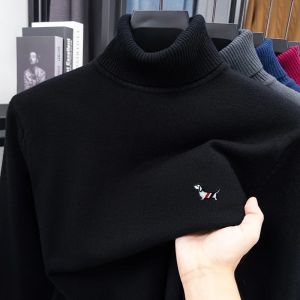 Áo Len Nam Cao Cấp Dệt Kim Cổ Cao Thêu Tay Áo Dài Tay Thời Trang Mùa Xuân Chất Lượng Cao Chất Liệu Viscose Polyamide Co Giãn