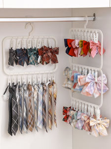 JK Bow Tie Storage Rack DK Uniform Tie Display Handy Gadget with Scarf Hook Multi-Clip Large Capacity
