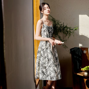 XIANGYING | Traditional Chinese Style Floral Halter Dress