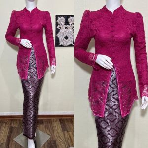 kebaya Nikita polos Set kebaya brokat dengan hiasan payet untuk acara pesta kondangan dan wisuda kebaya modern dress wanita
