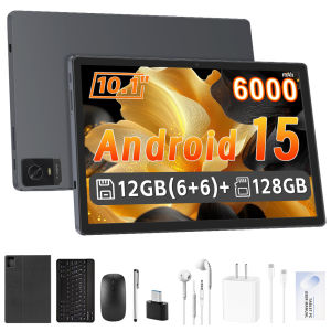 Android 15 Tablet Y40 10.1 Inch Incell HD Display 12GB+128GB 6000mAh 2.4G/5G WiFi 6 Bluetooth 5.0 Dual Camera Tablet with Cover